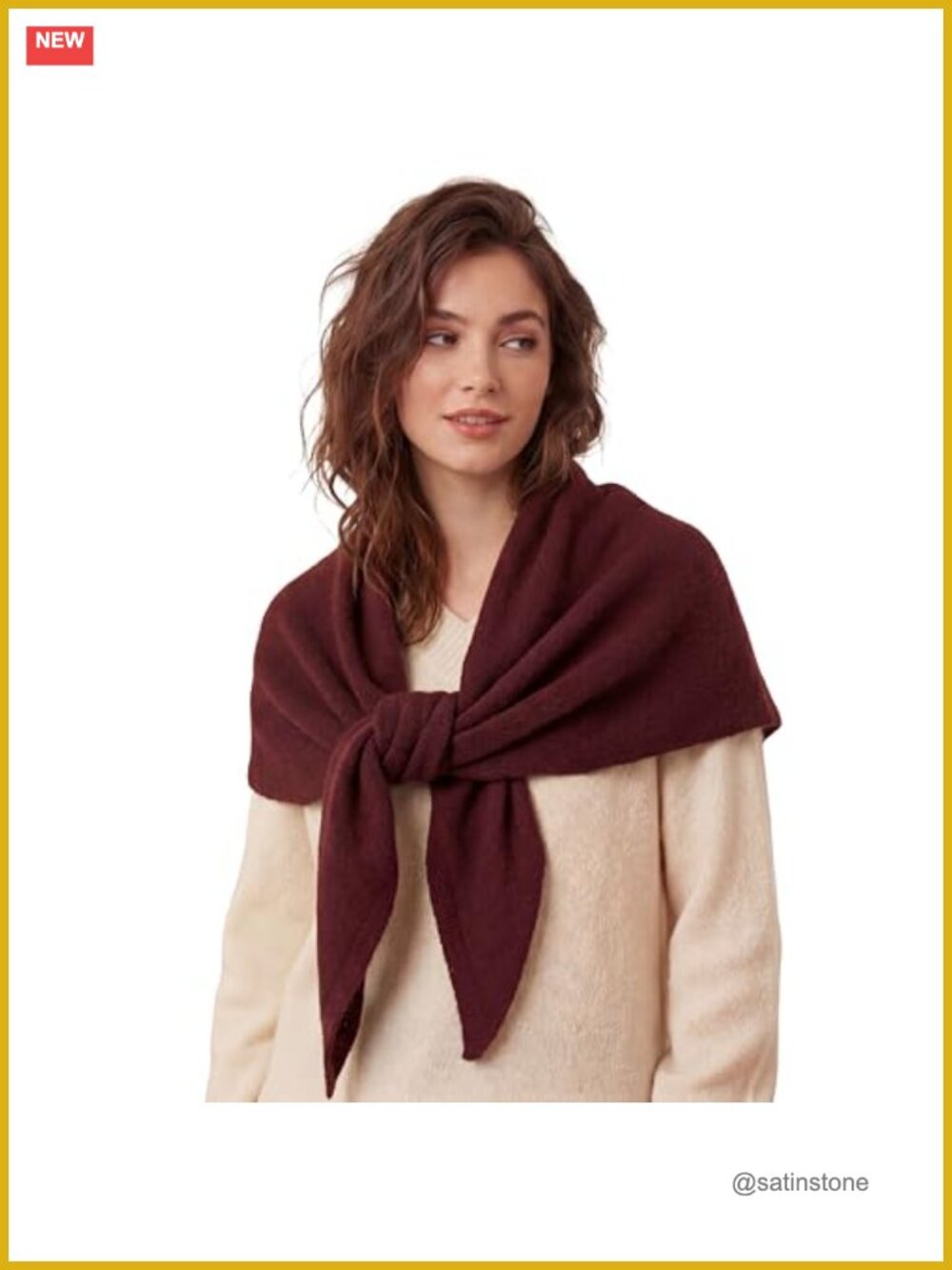 Knitted Triangle Pashmina Shawl Wrap for Fall Winter
